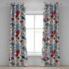 Ambesonne Floral Grommet Curtain, Spring Garden Scene Neutral Colors Delicate Blooming Rose Flowers Print, Decorative 2-Panel Window Drapes for Bedroom Living Room, 50″ x 120″, Slate Brown Cinnamon(Dark Pink Pale Blue)