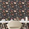 Ambesonne Floral Peel & Stick Wallpaper for Home, Christmas Traditional Flower Poinsettia Arrangement with Pinecones Print, Self-Adhesive Living Room Kitchen Accent, 13″ x 36″, Dark Coral Green Cocoa(Dark Taupe Grey Vermilion)