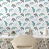 Ambesonne Floral Peel & Stick Wallpaper for Home, Christmas Traditional Flower Poinsettia Arrangement with Pinecones Print, Self-Adhesive Living Room Kitchen Accent, 13″ x 36″, Dark Coral Green Cocoa(Seafoam Coconut and Pale Grey)
