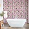 Ambesonne Floral Peel & Stick Wallpaper for Home, Christmas Traditional Flower Poinsettia Arrangement with Pinecones Print, Self-Adhesive Living Room Kitchen Accent, 13″ x 36″, Dark Coral Green Cocoa(Pale Pink and Pale Green)
