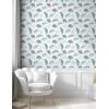 Ambesonne Floral Peel & Stick Wallpaper for Home, Christmas Traditional Flower Poinsettia Arrangement with Pinecones Print, Self-Adhesive Living Room Kitchen Accent, 13″ x 36″, Dark Coral Green Cocoa(Seafoam Coconut and Pale Grey)