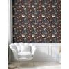 Ambesonne Floral Peel & Stick Wallpaper for Home, Christmas Traditional Flower Poinsettia Arrangement with Pinecones Print, Self-Adhesive Living Room Kitchen Accent, 13″ x 36″, Dark Coral Green Cocoa(Dark Taupe Grey Vermilion)