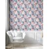Ambesonne Floral Peel & Stick Wallpaper for Home, Christmas Traditional Flower Poinsettia Arrangement with Pinecones Print, Self-Adhesive Living Room Kitchen Accent, 13″ x 36″, Dark Coral Green Cocoa(Coral Blue Coconut)