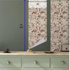Ambesonne Floral Peel & Stick Wallpaper for Home, Christmas Traditional Flower Poinsettia Arrangement with Pinecones Print, Self-Adhesive Living Room Kitchen Accent, 13″ x 36″, Dark Coral Green Cocoa(Pale Sepia Umber Ruby)