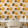 Ambesonne Floral Peel & Stick Wallpaper for Home, Christmas Traditional Flower Poinsettia Arrangement with Pinecones Print, Self-Adhesive Living Room Kitchen Accent, 13″ x 36″, Dark Coral Green Cocoa(Mustard Beige and Chocolate)