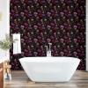 Ambesonne Floral Peel & Stick Wallpaper for Home, Christmas Traditional Flower Poinsettia Arrangement with Pinecones Print, Self-Adhesive Living Room Kitchen Accent, 13″ x 36″, Dark Coral Green Cocoa(Hot Pink Multicolor)