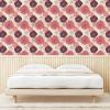 Ambesonne Floral Peel & Stick Wallpaper for Home, Christmas Traditional Flower Poinsettia Arrangement with Pinecones Print, Self-Adhesive Living Room Kitchen Accent, 13″ x 36″, Dark Coral Green Cocoa(Coral Seal Brown Beige)