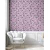 Ambesonne Floral Peel & Stick Wallpaper for Home, Christmas Traditional Flower Poinsettia Arrangement with Pinecones Print, Self-Adhesive Living Room Kitchen Accent, 13″ x 36″, Dark Coral Green Cocoa(Lilac Violet and Pale Brown)