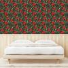 Ambesonne Floral Peel & Stick Wallpaper for Home, Christmas Traditional Flower Poinsettia Arrangement with Pinecones Print, Self-Adhesive Living Room Kitchen Accent, 13″ x 36″, Dark Coral Green Cocoa(Dark Coral Green Cocoa)