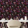 Ambesonne Floral Peel & Stick Wallpaper for Home, Christmas Traditional Flower Poinsettia Arrangement with Pinecones Print, Self-Adhesive Living Room Kitchen Accent, 13″ x 36″, Dark Coral Green Cocoa(Hot Pink Multicolor)