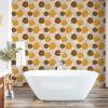 Ambesonne Floral Peel & Stick Wallpaper for Home, Christmas Traditional Flower Poinsettia Arrangement with Pinecones Print, Self-Adhesive Living Room Kitchen Accent, 13″ x 36″, Dark Coral Green Cocoa(Mustard Beige and Chocolate)