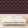 Ambesonne Floral Peel & Stick Wallpaper for Home, Christmas Traditional Flower Poinsettia Arrangement with Pinecones Print, Self-Adhesive Living Room Kitchen Accent, 13″ x 36″, Dark Coral Green Cocoa(Hot Pink Multicolor)