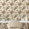 Ambesonne Floral Peel & Stick Wallpaper for Home, Christmas Traditional Flower Poinsettia Arrangement with Pinecones Print, Self-Adhesive Living Room Kitchen Accent, 13″ x 36″, Dark Coral Green Cocoa(Beige Taupe Dark Cocoa)