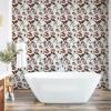 Ambesonne Floral Peel & Stick Wallpaper for Home, Christmas Traditional Flower Poinsettia Arrangement with Pinecones Print, Self-Adhesive Living Room Kitchen Accent, 13″ x 36″, Dark Coral Green Cocoa(Pale Eggshell Vermilion)