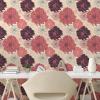 Ambesonne Floral Peel & Stick Wallpaper for Home, Christmas Traditional Flower Poinsettia Arrangement with Pinecones Print, Self-Adhesive Living Room Kitchen Accent, 13″ x 36″, Dark Coral Green Cocoa(Coral Seal Brown Beige)