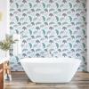 Ambesonne Floral Peel & Stick Wallpaper for Home, Christmas Traditional Flower Poinsettia Arrangement with Pinecones Print, Self-Adhesive Living Room Kitchen Accent, 13″ x 36″, Dark Coral Green Cocoa(Seafoam Coconut and Pale Grey)