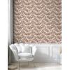 Ambesonne Floral Peel & Stick Wallpaper for Home, Christmas Traditional Flower Poinsettia Arrangement with Pinecones Print, Self-Adhesive Living Room Kitchen Accent, 13″ x 36″, Dark Coral Green Cocoa(Cinnamon White Warm Taupe)