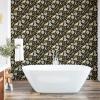 Ambesonne Floral Peel & Stick Wallpaper for Home, Christmas Traditional Flower Poinsettia Arrangement with Pinecones Print, Self-Adhesive Living Room Kitchen Accent, 13″ x 36″, Dark Coral Green Cocoa(Dark Mustard Dark Brown)