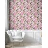 Ambesonne Floral Peel & Stick Wallpaper for Home, Christmas Traditional Flower Poinsettia Arrangement with Pinecones Print, Self-Adhesive Living Room Kitchen Accent, 13″ x 36″, Dark Coral Green Cocoa(Pale Pink and Pale Green)