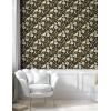 Ambesonne Floral Peel & Stick Wallpaper for Home, Christmas Traditional Flower Poinsettia Arrangement with Pinecones Print, Self-Adhesive Living Room Kitchen Accent, 13″ x 36″, Dark Coral Green Cocoa(Dark Mustard Dark Brown)