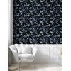 Ambesonne Floral Peel & Stick Wallpaper for Home, Christmas Traditional Flower Poinsettia Arrangement with Pinecones Print, Self-Adhesive Living Room Kitchen Accent, 13″ x 36″, Dark Coral Green Cocoa(Dark Teal Dimgray and Black)