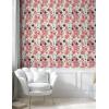 Ambesonne Floral Peel & Stick Wallpaper for Home, Christmas Traditional Flower Poinsettia Arrangement with Pinecones Print, Self-Adhesive Living Room Kitchen Accent, 13″ x 36″, Dark Coral Green Cocoa(Dark Cocoa Beige Coral)