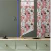 Ambesonne Floral Peel & Stick Wallpaper for Home, Christmas Traditional Flower Poinsettia Arrangement with Pinecones Print, Self-Adhesive Living Room Kitchen Accent, 13″ x 36″, Dark Coral Green Cocoa(Dark Cocoa Beige Coral)