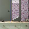 Ambesonne Floral Peel & Stick Wallpaper for Home, Christmas Traditional Flower Poinsettia Arrangement with Pinecones Print, Self-Adhesive Living Room Kitchen Accent, 13″ x 36″, Dark Coral Green Cocoa(Lilac Violet and Pale Brown)
