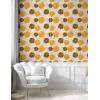 Ambesonne Floral Peel & Stick Wallpaper for Home, Christmas Traditional Flower Poinsettia Arrangement with Pinecones Print, Self-Adhesive Living Room Kitchen Accent, 13″ x 36″, Dark Coral Green Cocoa(Mustard Beige and Chocolate)