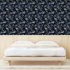 Ambesonne Floral Peel & Stick Wallpaper for Home, Christmas Traditional Flower Poinsettia Arrangement with Pinecones Print, Self-Adhesive Living Room Kitchen Accent, 13″ x 36″, Dark Coral Green Cocoa(Dark Teal Dimgray and Black)