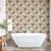Ambesonne Floral Peel & Stick Wallpaper for Home, Christmas Traditional Flower Poinsettia Arrangement with Pinecones Print, Self-Adhesive Living Room Kitchen Accent, 13″ x 36″, Dark Coral Green Cocoa(Beige Taupe Dark Cocoa)