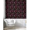 Ambesonne Floral Peel & Stick Wallpaper for Home, Christmas Traditional Flower Poinsettia Arrangement with Pinecones Print, Self-Adhesive Living Room Kitchen Accent, 13″ x 36″, Dark Coral Green Cocoa(Hot Pink Multicolor)