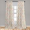 Ambesonne Geometric Window Curtains, Cultures Motif Traditional Teardrop Pattern Vintage Palette, Lightweight Decor 2-Panel Set with Rod Pocket, Pair of – 28″ x 63″, White Orange(Yellow Pink)