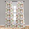 Ambesonne Geometric Window Curtains, Cultures Motif Traditional Teardrop Pattern Vintage Palette, Lightweight Decor 2-Panel Set with Rod Pocket, Pair of – 28″ x 63″, White Orange(Green Brown)