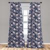 Ambesonne Geometric Window Curtains, Cultures Motif Traditional Teardrop Pattern Vintage Palette, Lightweight Decor 2-Panel Set with Rod Pocket, Pair of – 28″ x 63″, White Orange(Soft Blue)