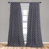 Ambesonne Geometric Window Curtains, Cultures Motif Traditional Teardrop Pattern Vintage Palette, Lightweight Decor 2-Panel Set with Rod Pocket, Pair of – 28″ x 63″, White Orange(Dark Blue)