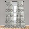 Ambesonne Geometric Window Curtains, Cultures Motif Traditional Teardrop Pattern Vintage Palette, Lightweight Decor 2-Panel Set with Rod Pocket, Pair of – 28″ x 63″, White Orange(Blue Beige)