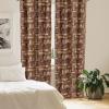 Ambesonne Geometric Window Curtains, Cultures Motif Traditional Teardrop Pattern Vintage Palette, Lightweight Decor 2-Panel Set with Rod Pocket, Pair of – 28″ x 63″, White Orange(Beige Brown)
