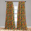 Ambesonne Geometric Window Curtains, Cultures Motif Traditional Teardrop Pattern Vintage Palette, Lightweight Decor 2-Panel Set with Rod Pocket, Pair of – 28″ x 63″, White Orange(Yellow Red)
