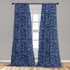 Ambesonne Geometric Window Curtains, Cultures Motif Traditional Teardrop Pattern Vintage Palette, Lightweight Decor 2-Panel Set with Rod Pocket, Pair of – 28″ x 63″, White Orange(Blue)