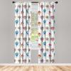 Ambesonne Geometric Window Curtains, Cultures Motif Traditional Teardrop Pattern Vintage Palette, Lightweight Decor 2-Panel Set with Rod Pocket, Pair of – 28″ x 63″, White Orange(Indigo White)