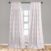 Ambesonne Geometric Window Curtains, Cultures Motif Traditional Teardrop Pattern Vintage Palette, Lightweight Decor 2-Panel Set with Rod Pocket, Pair of – 28″ x 63″, White Orange(Light Pink)