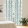Ambesonne Geometric Window Curtains, Cultures Motif Traditional Teardrop Pattern Vintage Palette, Lightweight Decor 2-Panel Set with Rod Pocket, Pair of – 28″ x 63″, White Orange(Teal Green)