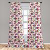 Ambesonne Geometric Window Curtains, Cultures Motif Traditional Teardrop Pattern Vintage Palette, Lightweight Decor 2-Panel Set with Rod Pocket, Pair of – 28″ x 63″, White Orange(Blue Purple)