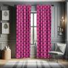 Ambesonne Geometric Window Curtains, Cultures Motif Traditional Teardrop Pattern Vintage Palette, Lightweight Decor 2-Panel Set with Rod Pocket, Pair of – 28″ x 63″, White Orange(Pink Black)