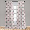 Ambesonne Geometric Window Curtains, Cultures Motif Traditional Teardrop Pattern Vintage Palette, Lightweight Decor 2-Panel Set with Rod Pocket, Pair of – 28″ x 63″, White Orange(Black Red)