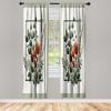 Ambesonne Geometric Window Curtains, Cultures Motif Traditional Teardrop Pattern Vintage Palette, Lightweight Decor 2-Panel Set with Rod Pocket, Pair of – 28″ x 63″, White Orange(Burnt Orange Laurel Green)