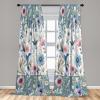 Ambesonne Geometric Window Curtains, Cultures Motif Traditional Teardrop Pattern Vintage Palette, Lightweight Decor 2-Panel Set with Rod Pocket, Pair of – 28″ x 63″, White Orange(Cadet Blue Multicolor)