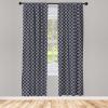 Ambesonne Geometric Window Curtains, Cultures Motif Traditional Teardrop Pattern Vintage Palette, Lightweight Decor 2-Panel Set with Rod Pocket, Pair of – 28″ x 63″, White Orange(Dark Blue)