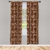 Ambesonne Geometric Window Curtains, Cultures Motif Traditional Teardrop Pattern Vintage Palette, Lightweight Decor 2-Panel Set with Rod Pocket, Pair of – 28″ x 63″, White Orange(Beige Brown)